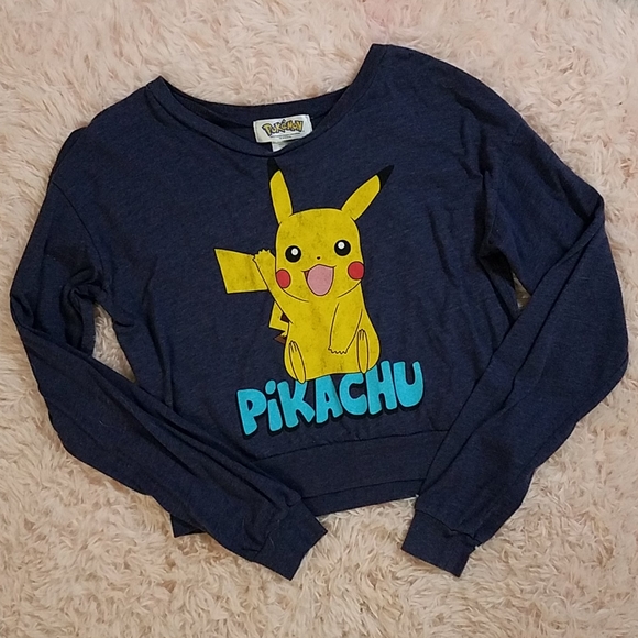 Pikachu Long Sleeved Top - Pokemon Official - Picture 1 of 2
